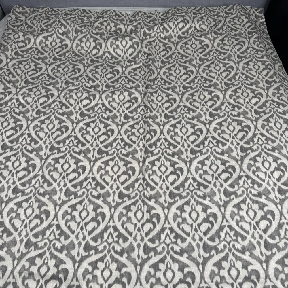 Pottery Barn INGRID DRAPE (1) 3-in-1 Pole Top GRAY IKAT 50x96